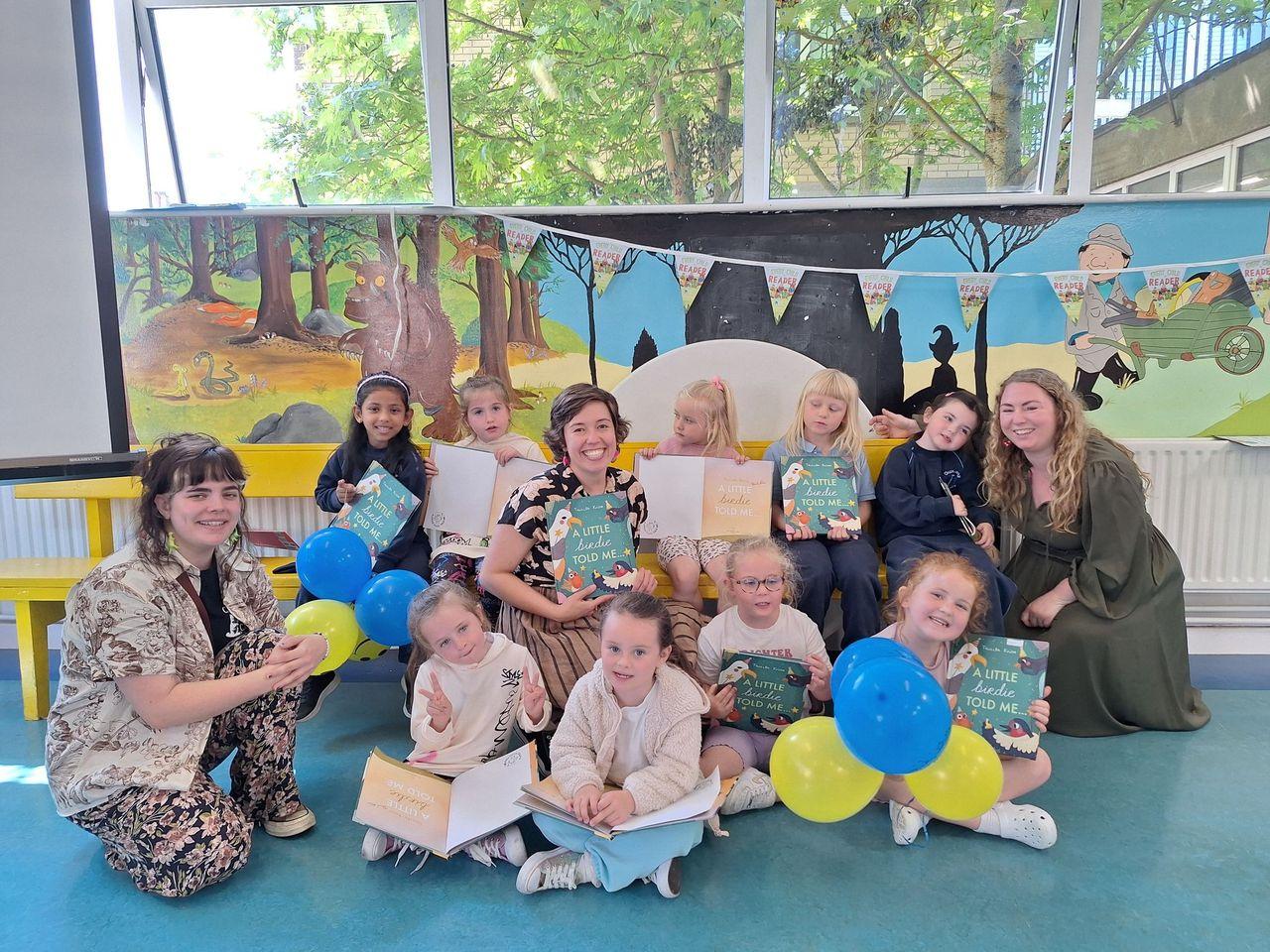 bookgifting team with Tarsila and students