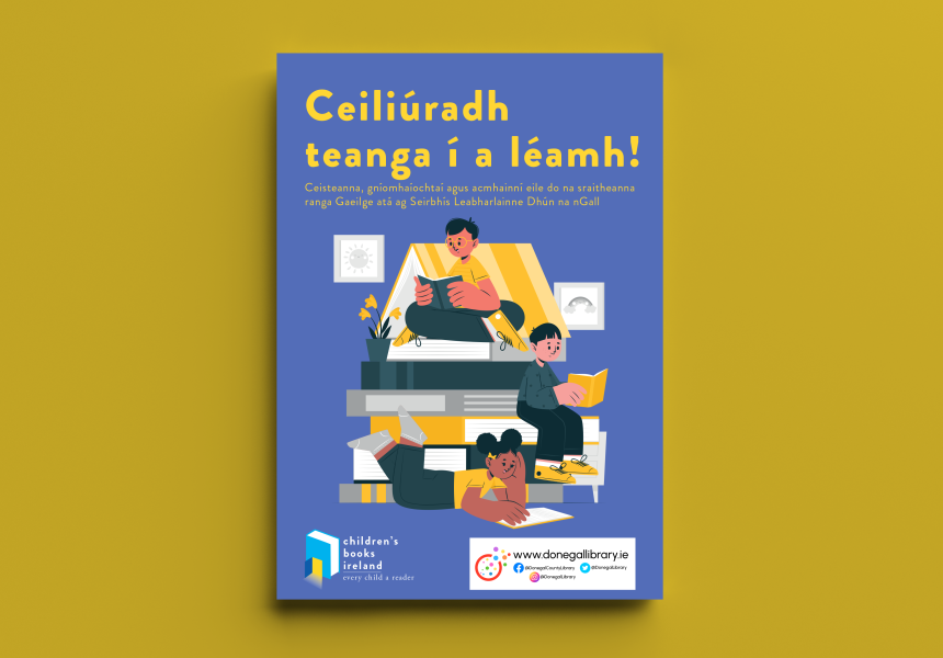 Cover of Donegal Libraries Resource, set against a yellow background