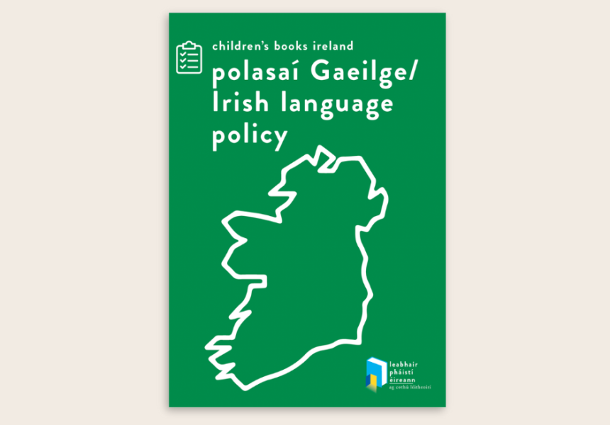 Irish Language Policy cover on plain background